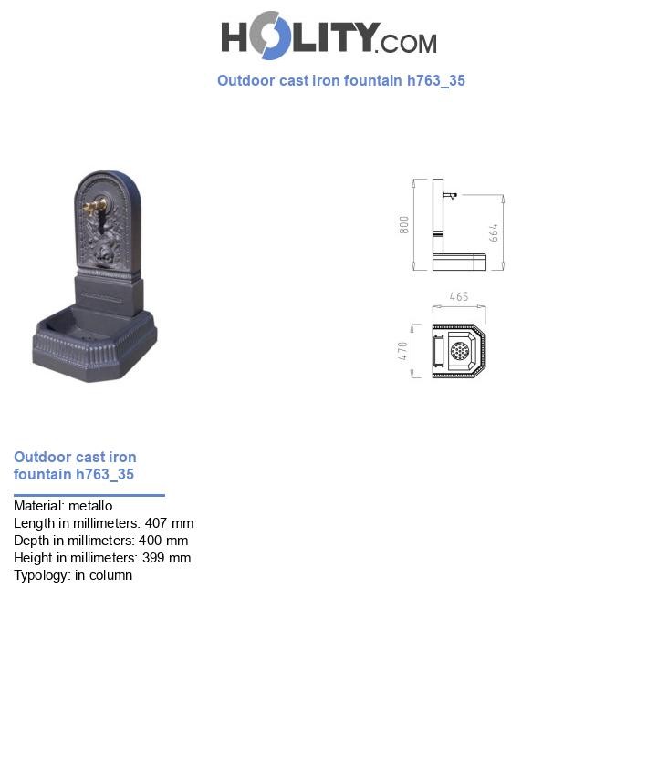 Outdoor cast iron fountain h763_35