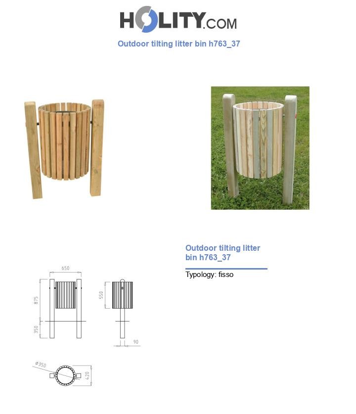 Outdoor tilting litter bin h763_37