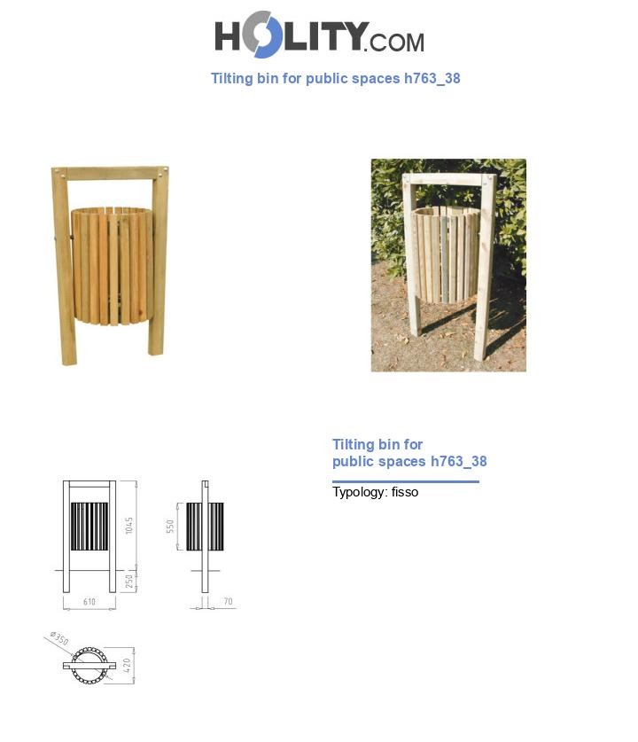 Tilting bin for public spaces h763_38