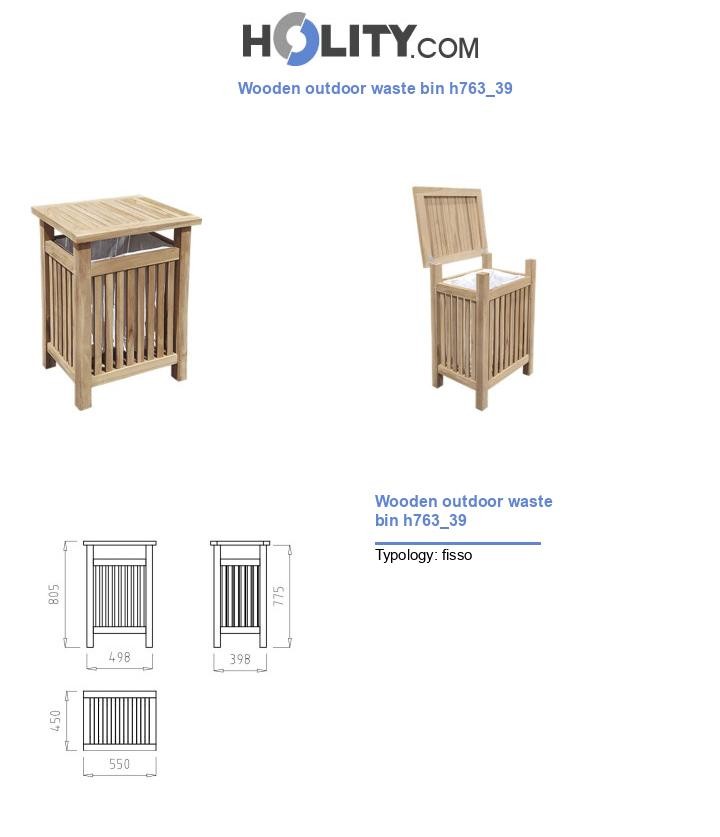 Wooden outdoor waste bin h763_39