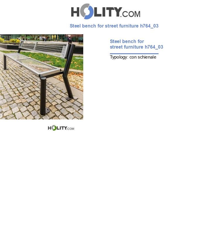 Steel bench for street furniture h764_03