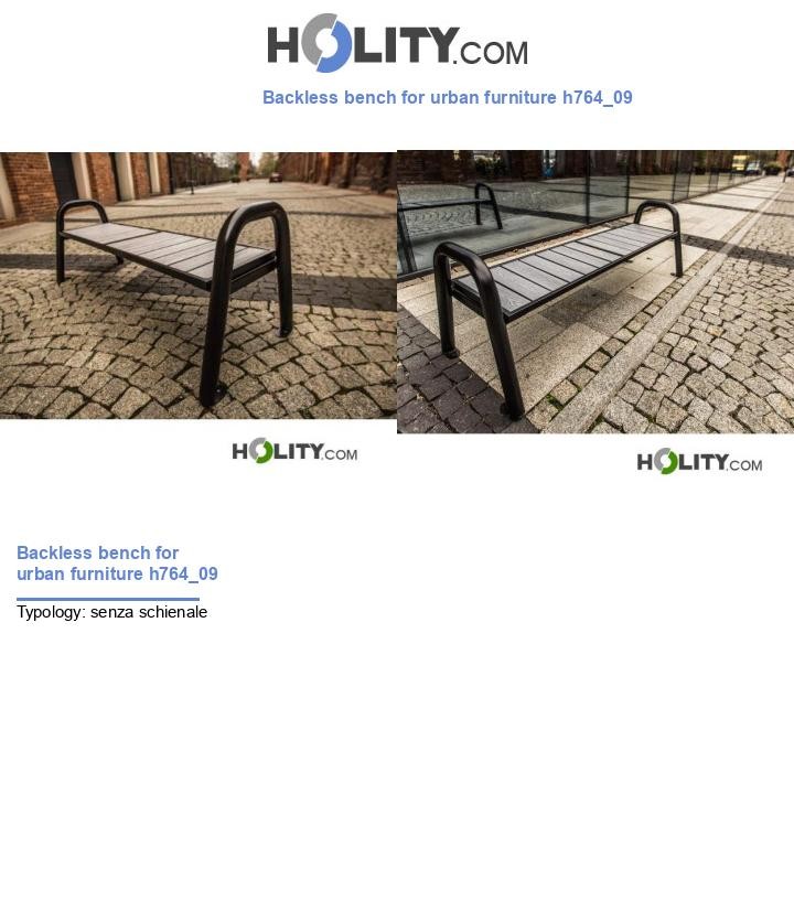 Backless bench for urban furniture h764_09