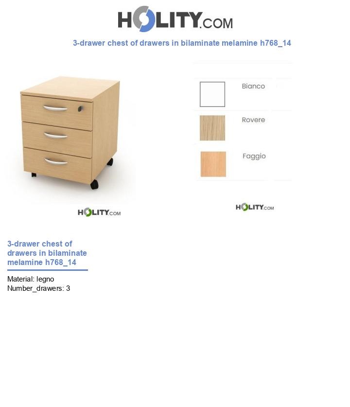 3-drawer chest of drawers in bilaminate melamine h768_14
