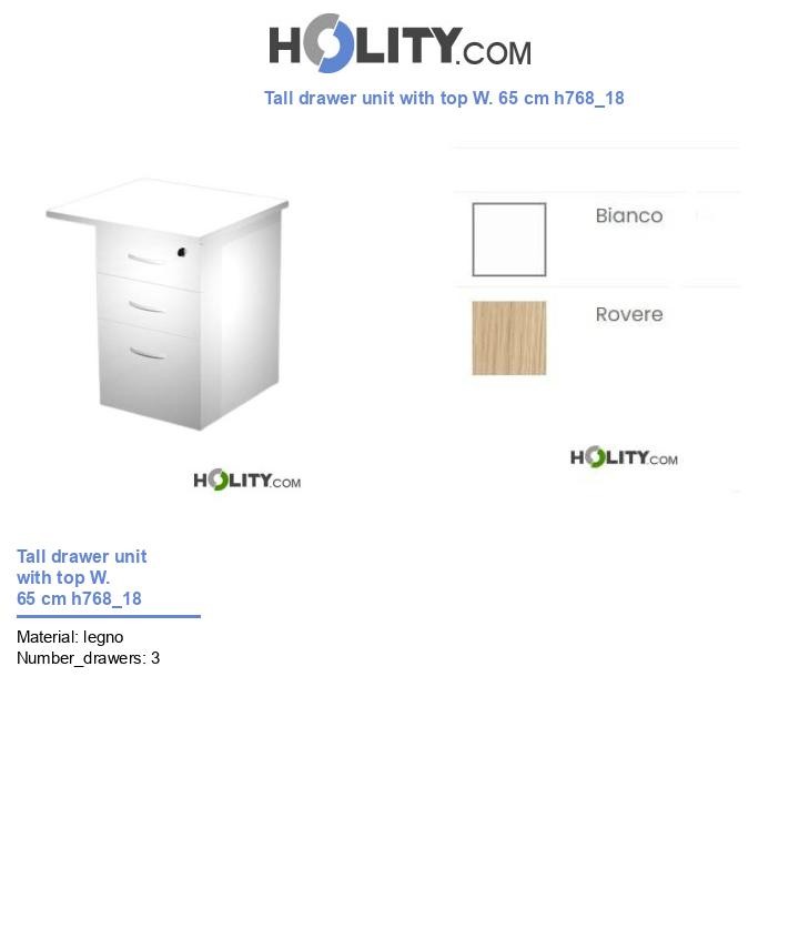 Tall drawer unit with top W. 65 cm h768_18