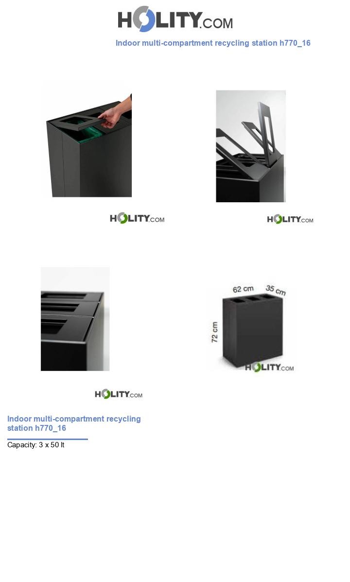 Indoor multi-compartment recycling station h770_16