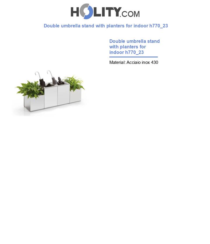 Double umbrella stand with planters for indoor h770_23