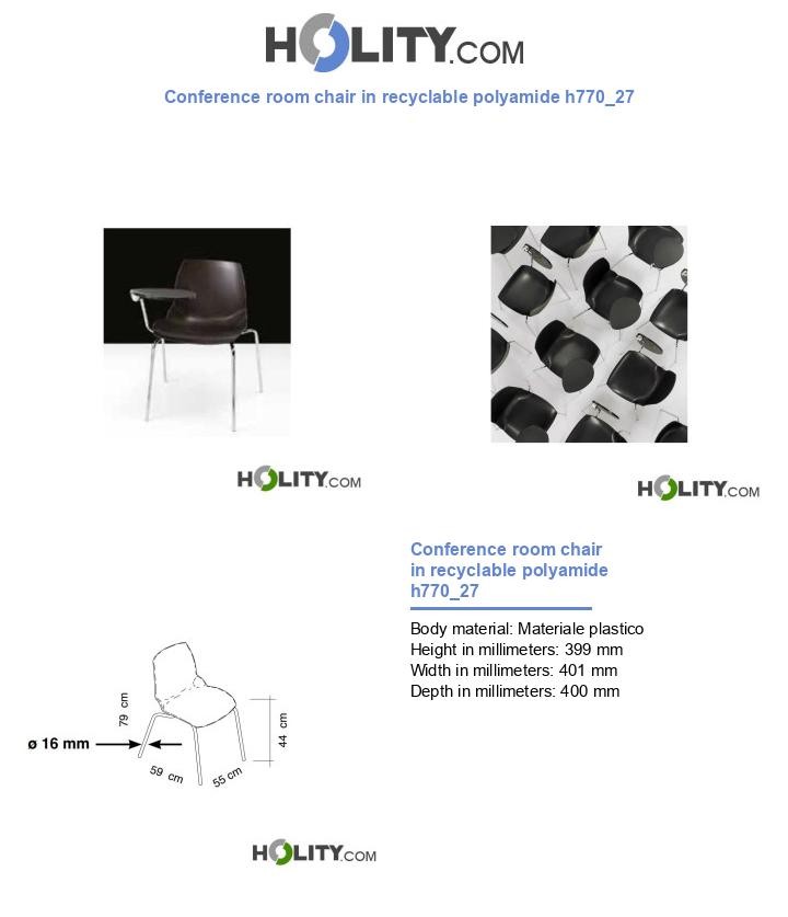 Conference room chair in recyclable polyamide h770_27