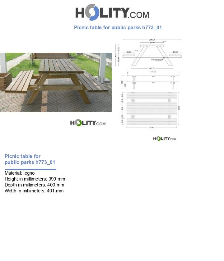 Picnic table for public parks h773_01