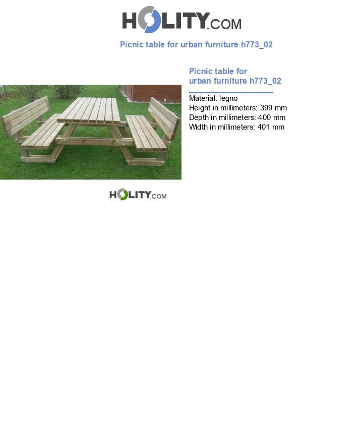 Picnic table for urban furniture h773_02