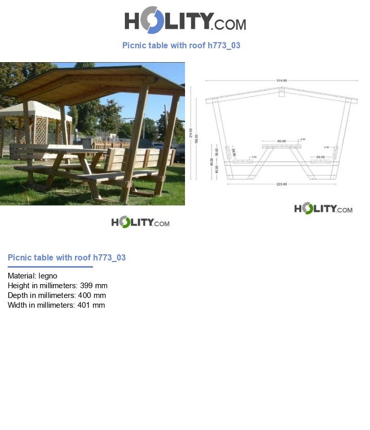 Picnic table with roof h773_03