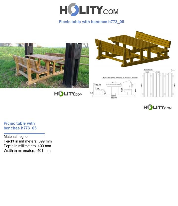 Picnic table with benches h773_05