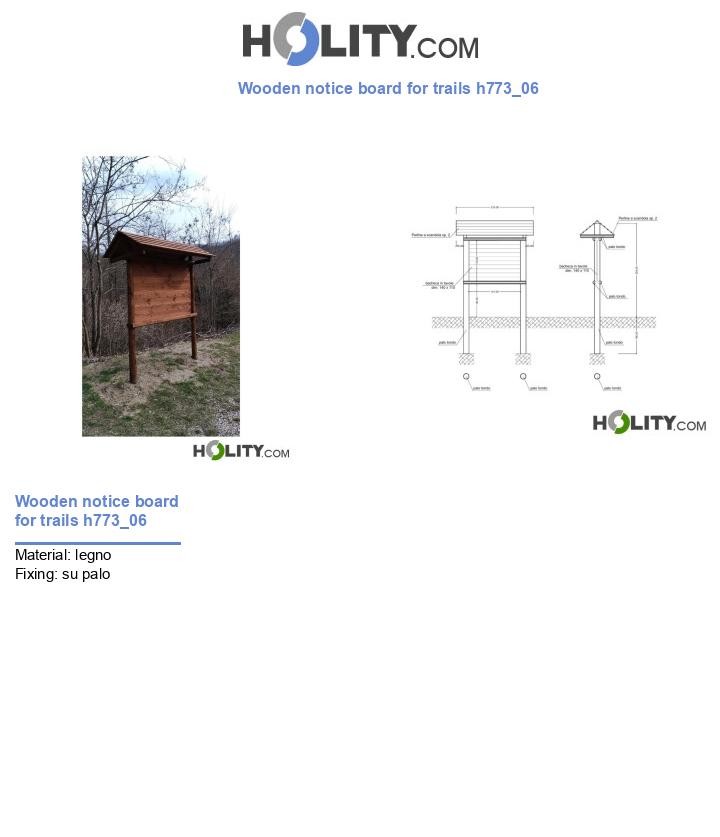 Wooden notice board for trails h773_06