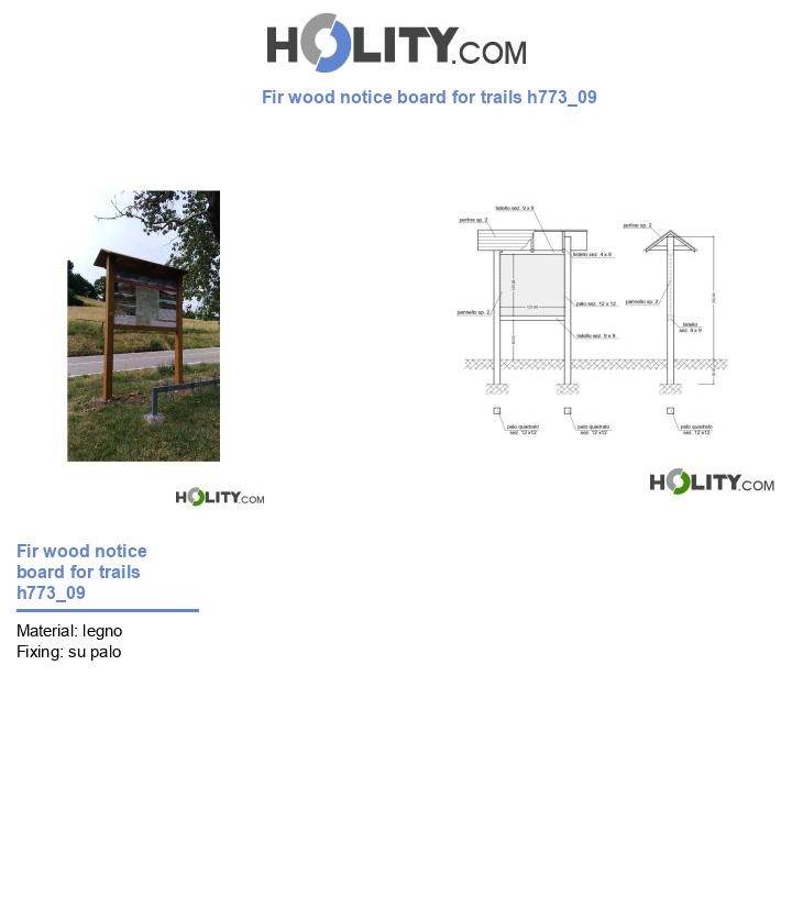 Fir wood notice board for trails h773_09