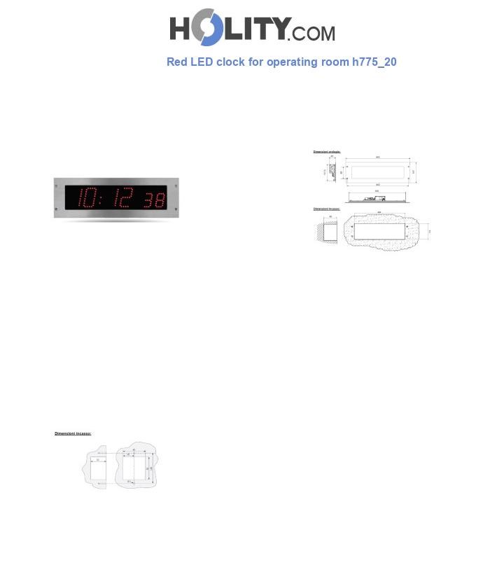 Red LED clock for operating room h775_20