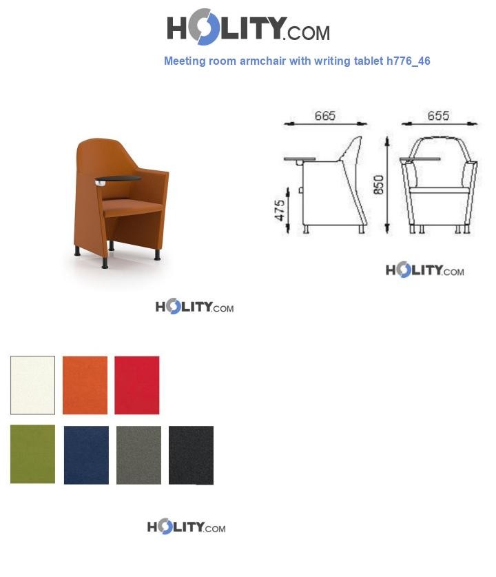 Meeting room armchair with writing tablet h776_46
