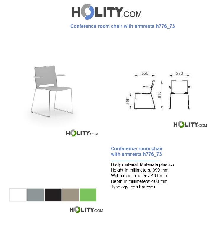 Conference room chair with armrests h776_73