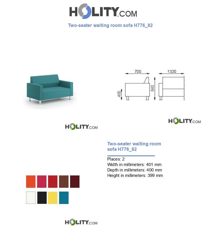 Two-seater waiting room sofa H776_82