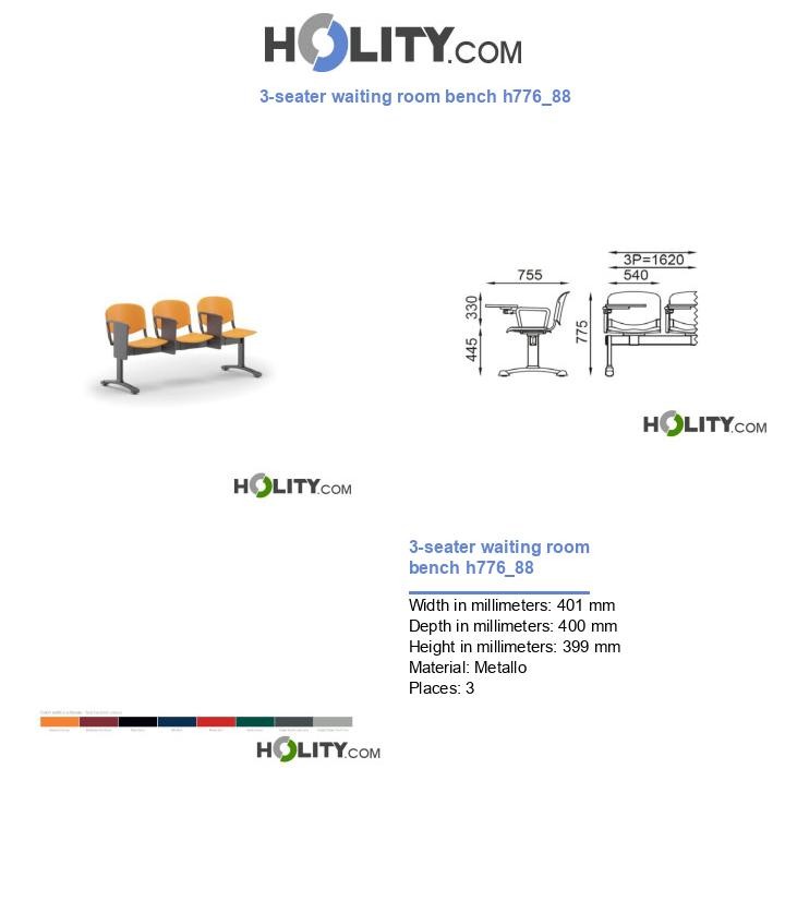 3-seater waiting room bench h776_88