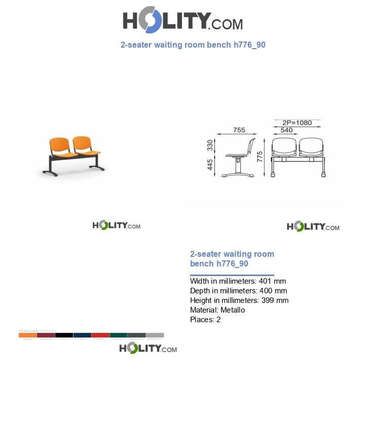 2-seater waiting room bench h776_90