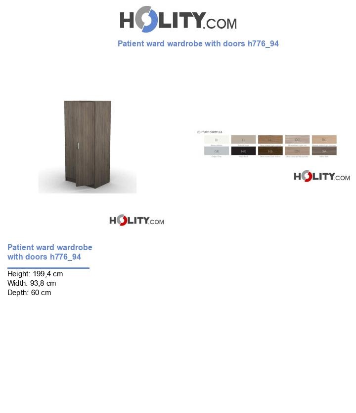Patient ward wardrobe with doors h776_94