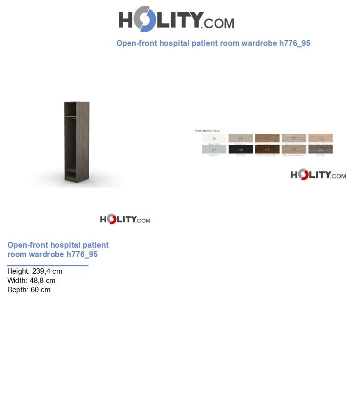 Open-front hospital patient room wardrobe h776_95