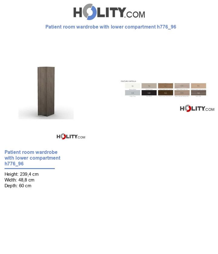 Patient room wardrobe with lower compartment h776_96
