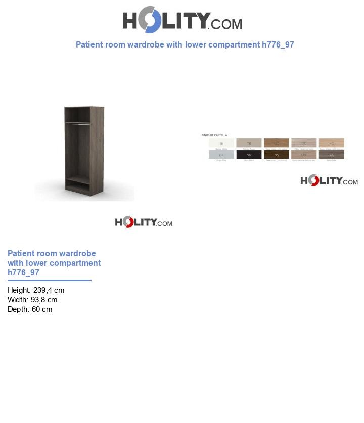 Patient room wardrobe with lower compartment h776_97