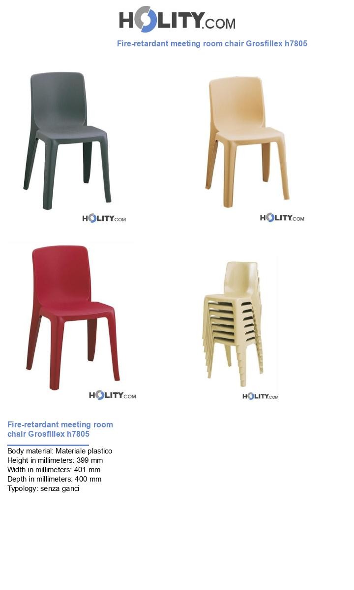 Fire-retardant meeting room chair Grosfillex h7805