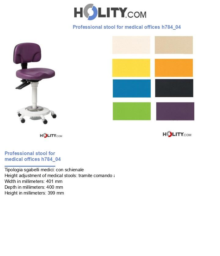 Professional stool for medical offices h784_04