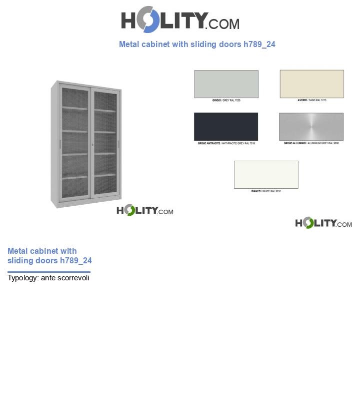 Metal cabinet with sliding doors h789_24