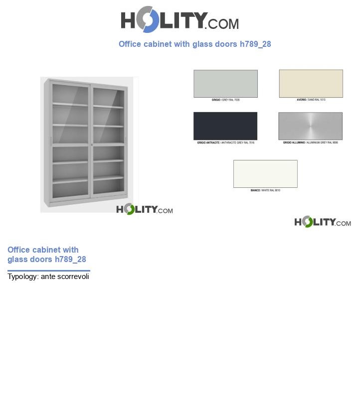Office cabinet with glass doors h789_28