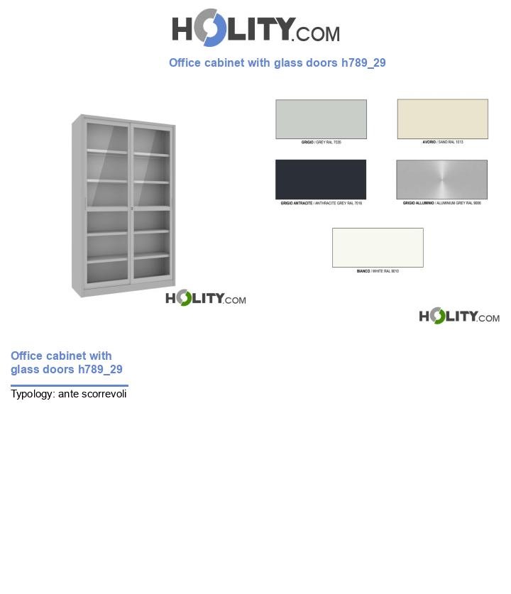 Office cabinet with glass doors h789_29