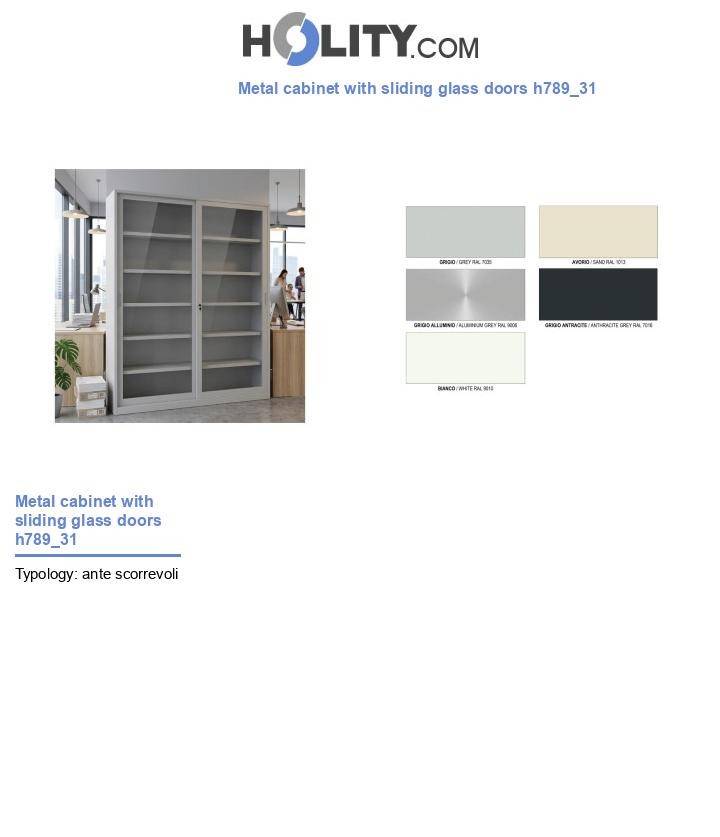Metal cabinet with sliding glass doors h789_31