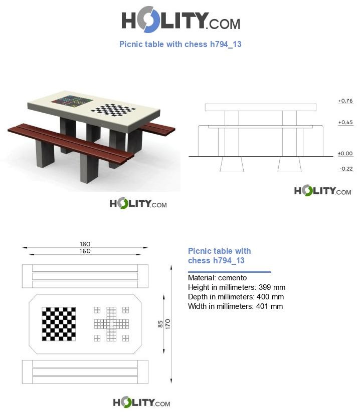 Picnic table with chess h794_13