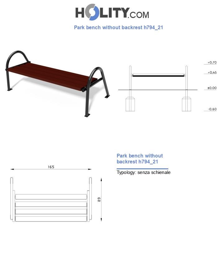 Park bench without backrest h794_21