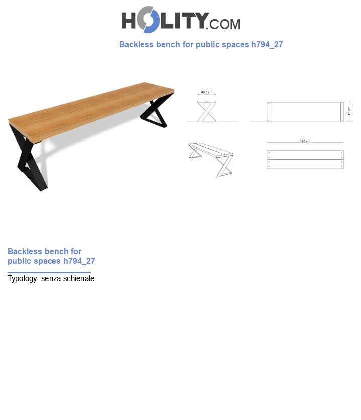 Backless bench for public spaces h794_27