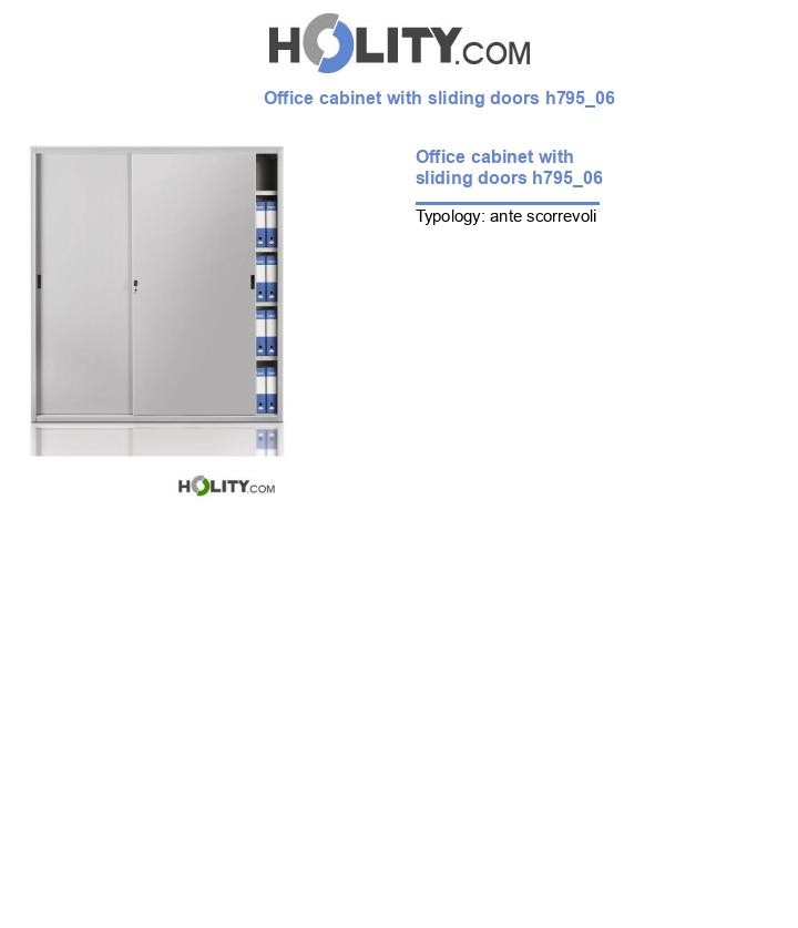 Office cabinet with sliding doors h795_06