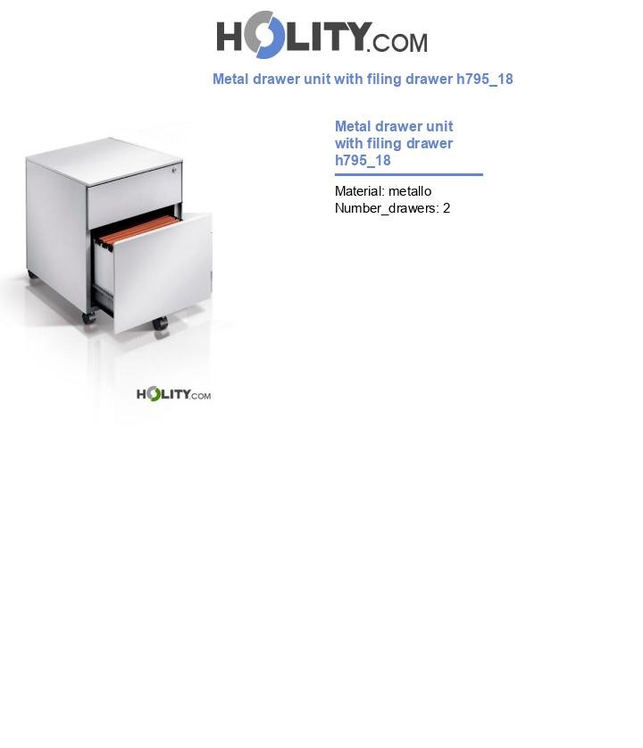 Metal drawer unit with filing drawer h795_18