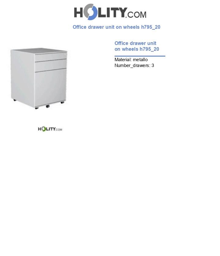 Office drawer unit on wheels h795_20