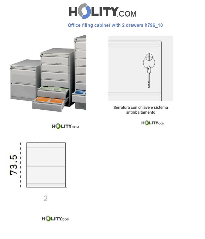 Office filing cabinet with 2 drawers h796_10