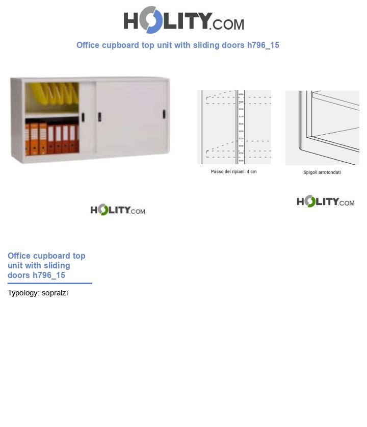 Office cupboard top unit with sliding doors h796_15