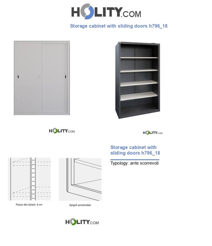 Storage cabinet with sliding doors h796_18