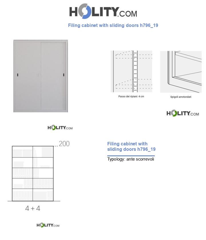 Filing cabinet with sliding doors h796_19