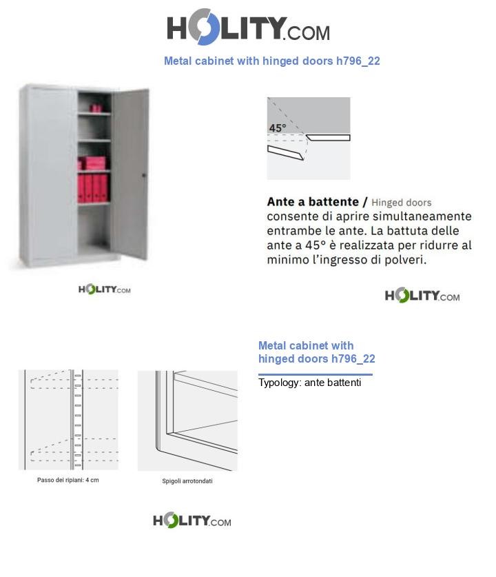Metal cabinet with hinged doors h796_22