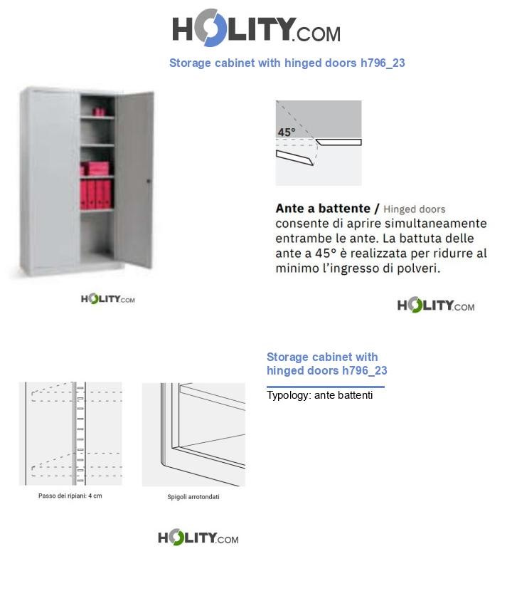 Storage cabinet with hinged doors h796_23