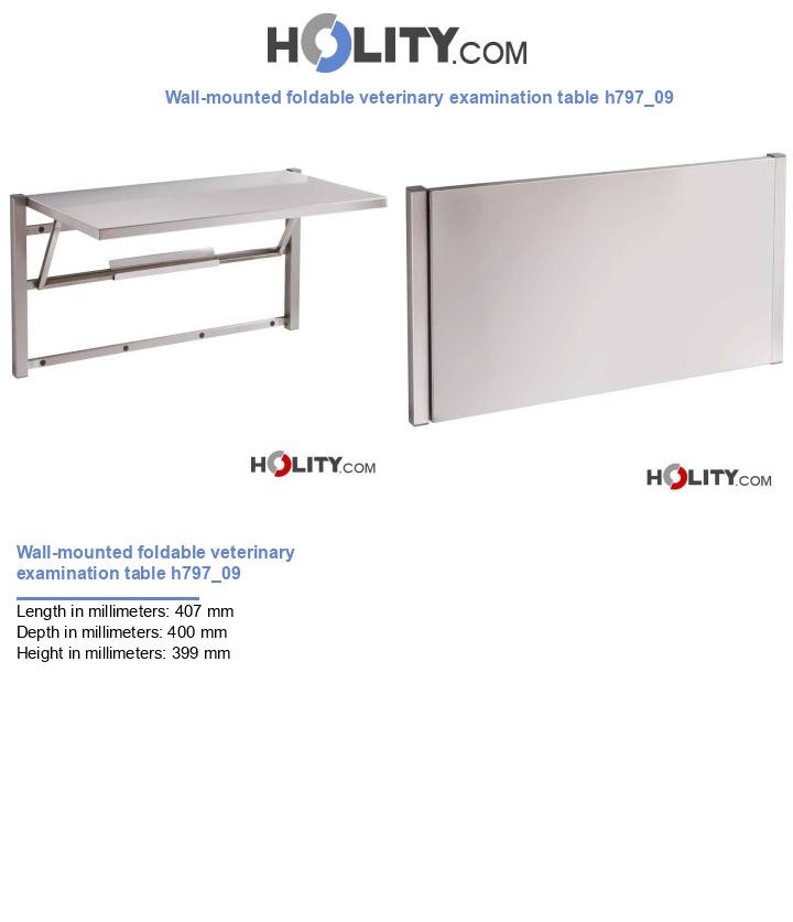 Wall-mounted foldable veterinary examination table h797_09
