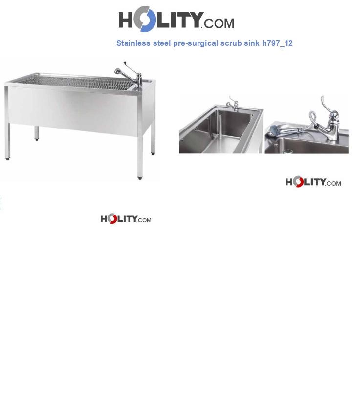 Stainless steel pre-surgical scrub sink h797_12