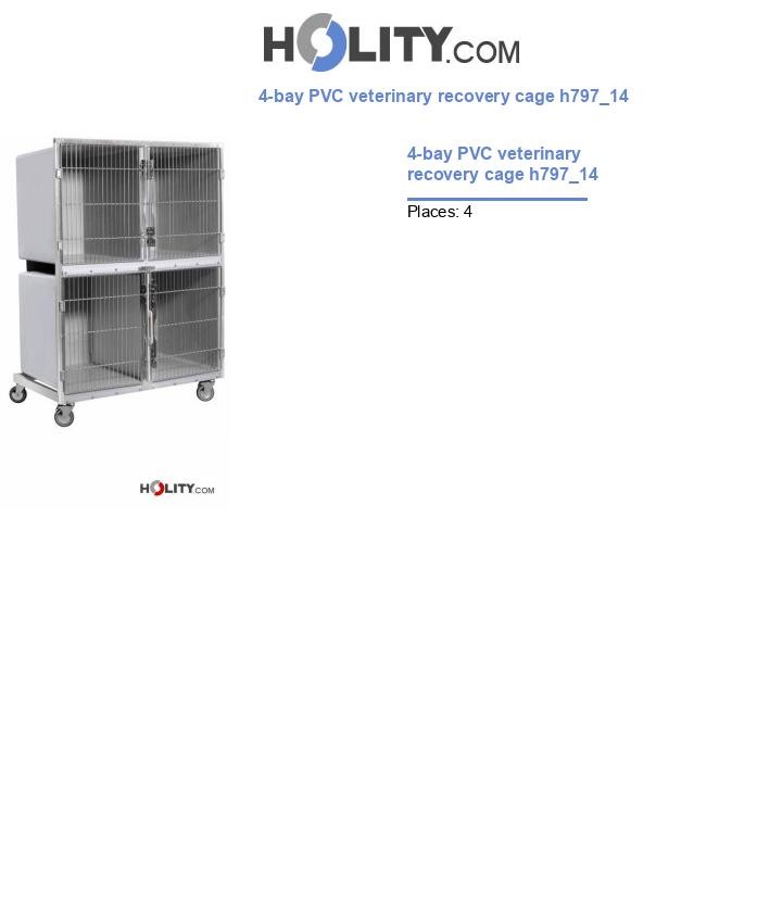 4-bay PVC veterinary recovery cage h797_14