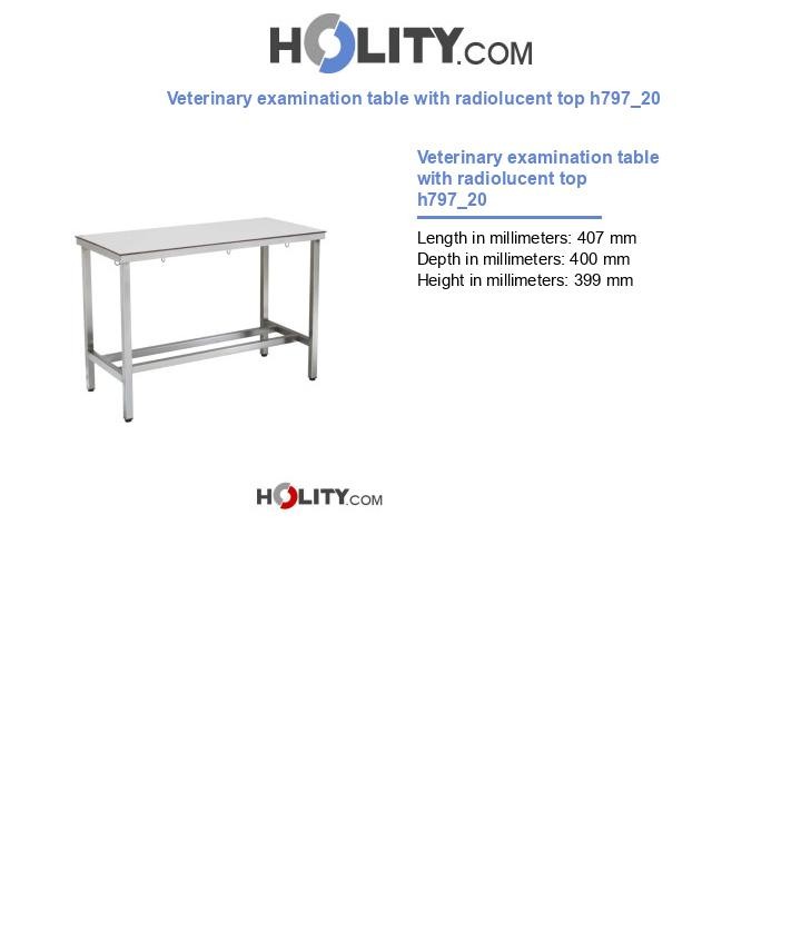 Veterinary examination table with radiolucent top h797_20