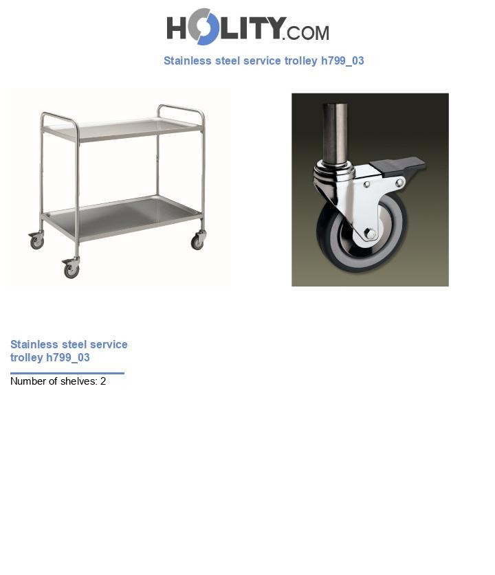 Stainless steel service trolley h799_03